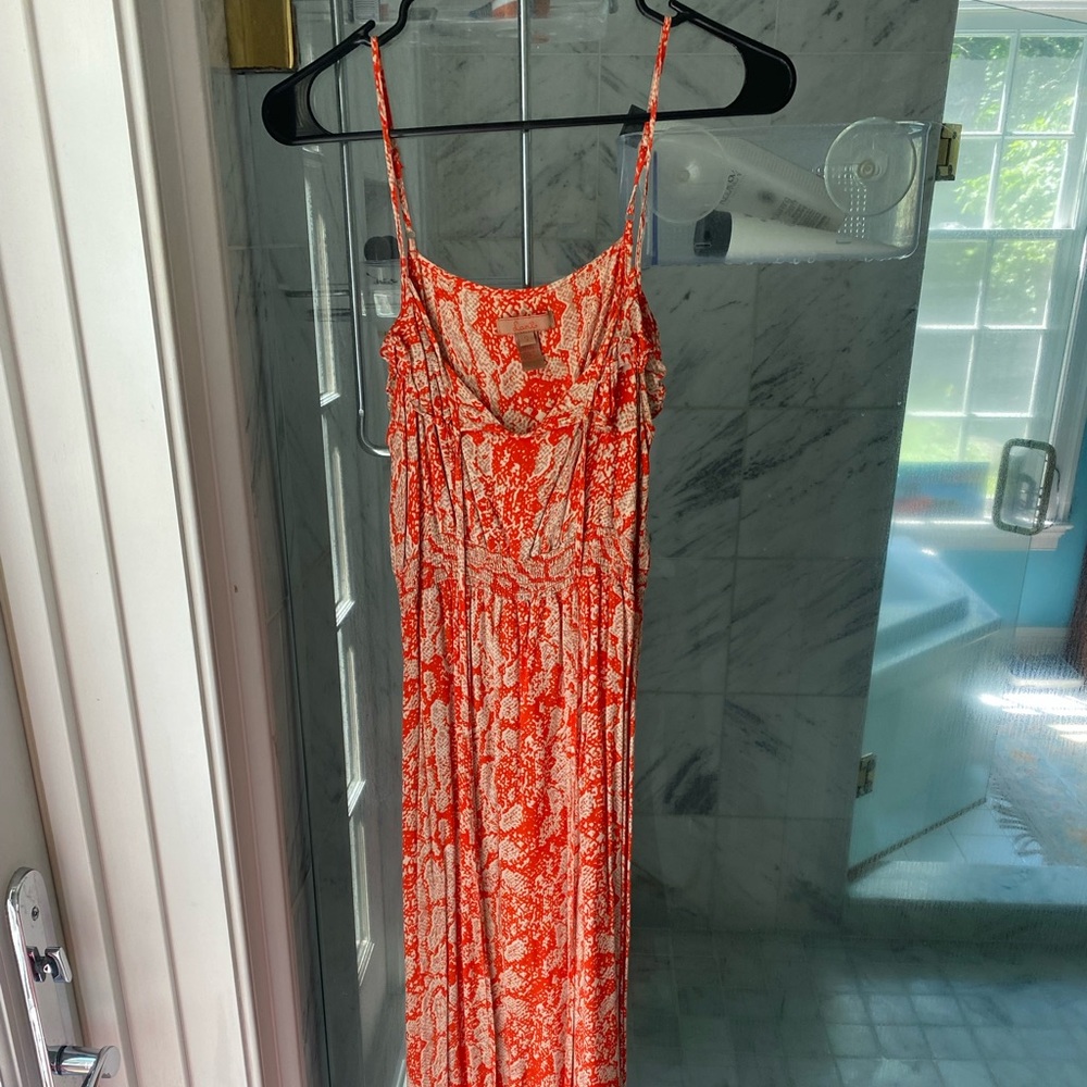 Orange print maxi dress